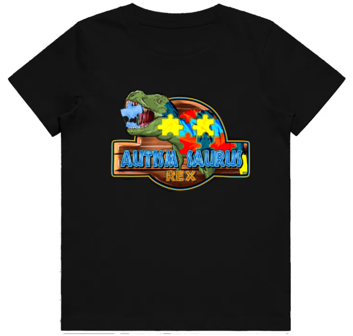 #52 Autism Jurassic Rex Kids Design Tshirts