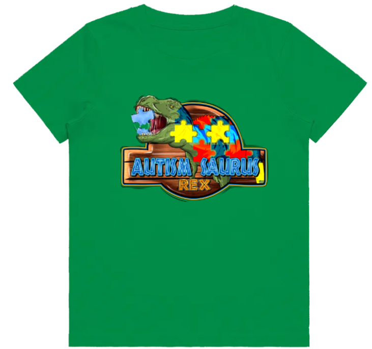 #52 Autism Jurassic Rex Kids Design Tshirts