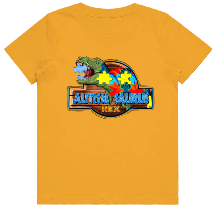 #52 Autism Jurassic Rex Kids Design Tshirts