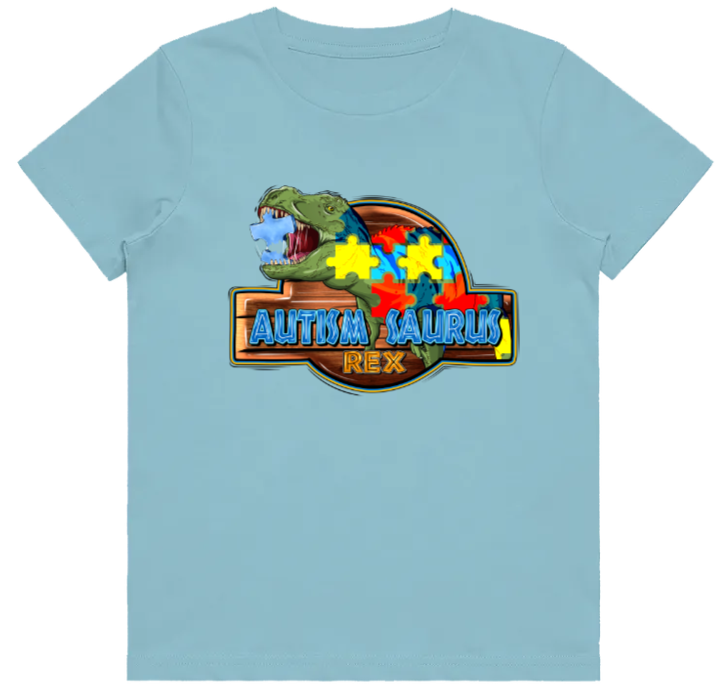 #52 Autism Jurassic Rex Kids Design Tshirts