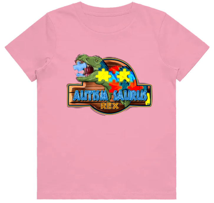 #52 Autism Jurassic Rex Kids Design Tshirts