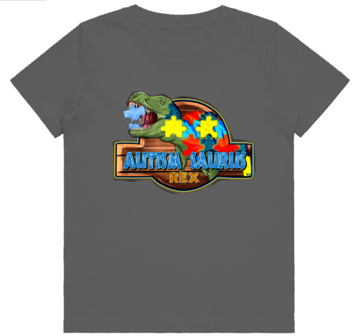 #52 Autism Jurassic Rex Kids Design Tshirts