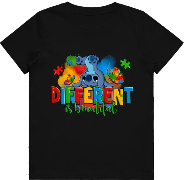 Adult unisex shirts #11 Autism Stitch - Different is Beautiful