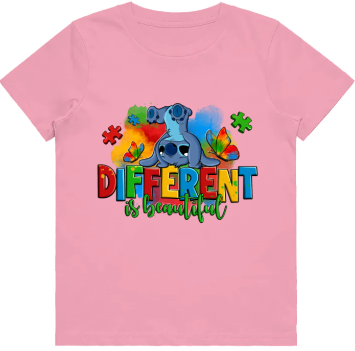 #11 Autism Stitch - Different is Beautiful Kids Design Tshirts