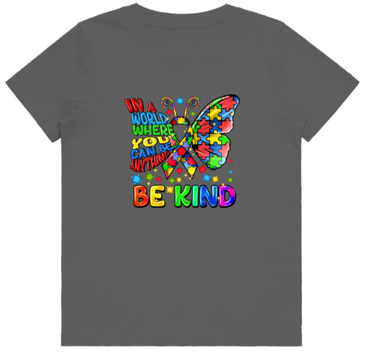 #19 Autism Butterfly Be Kind Kids Design Tshirts