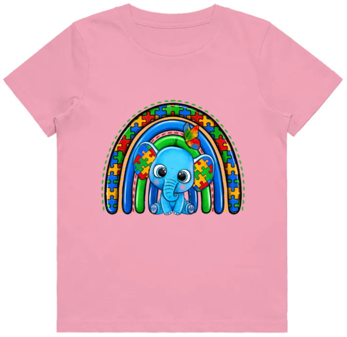 #49 Autism Rainbow Elephant Kids Design Tshirts