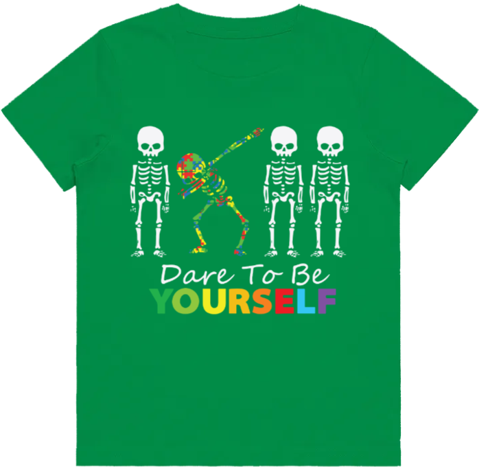 #79 Autism Dare to be yourself Kids Design Tshirts