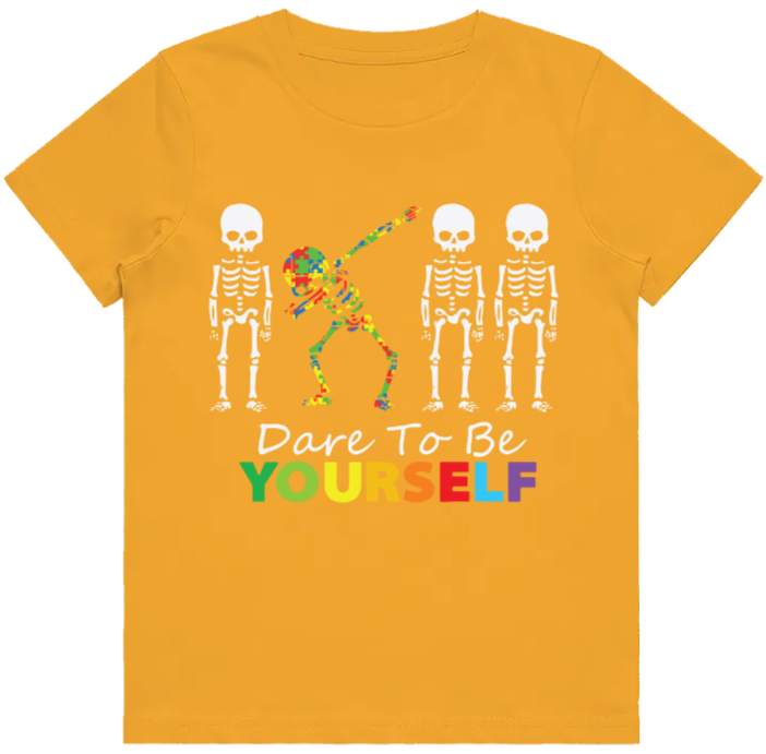#79 Autism Dare to be yourself Kids Design Tshirts