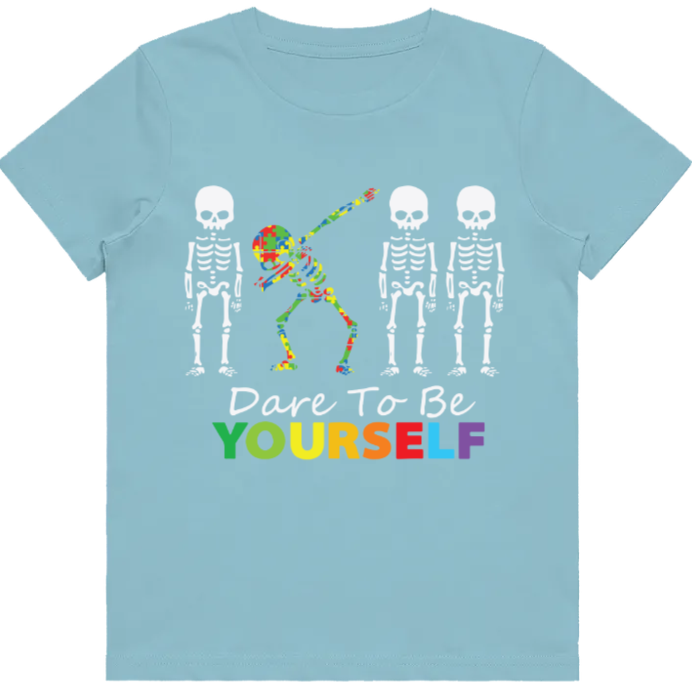 #79 Autism Dare to be yourself Kids Design Tshirts