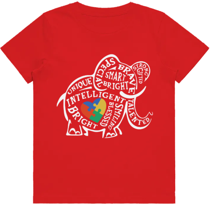 #83 Autism Elephant clever signs Kids Design Tshirts