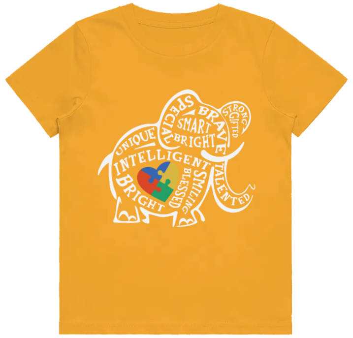 #83 Autism Elephant clever signs Kids Design Tshirts