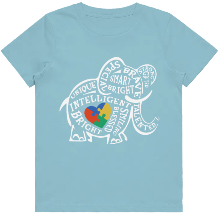 #83 Autism Elephant clever signs Kids Design Tshirts