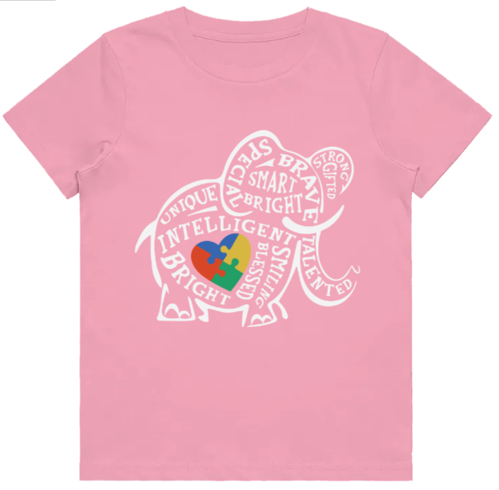 #83 Autism Elephant clever signs Kids Design Tshirts