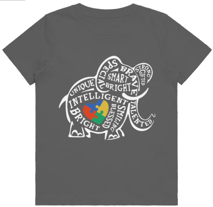 #83 Autism Elephant clever signs Kids Design Tshirts