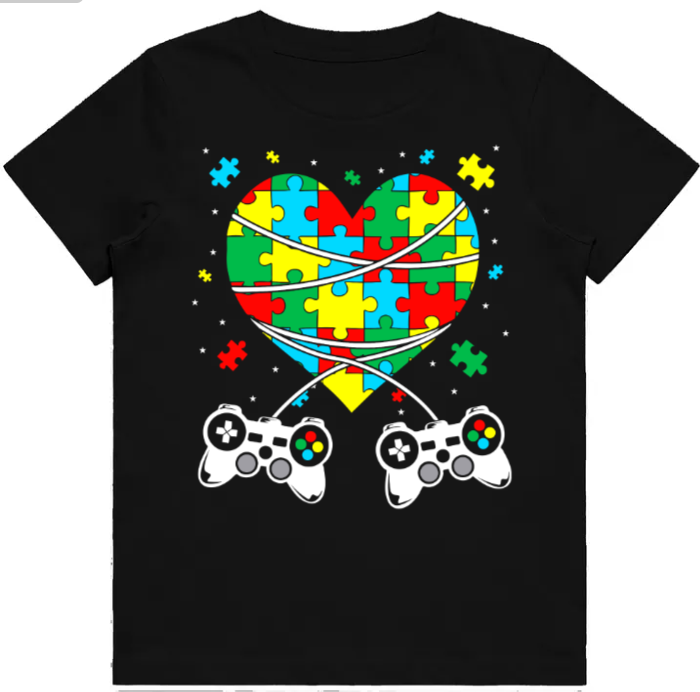 #77 Autism Gaming Kids Design Tshirts