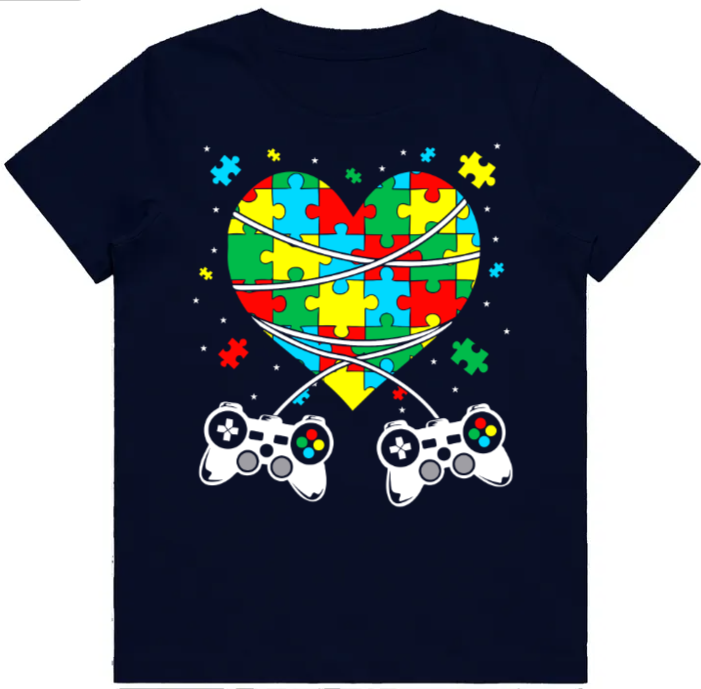 #77 Autism Gaming Kids Design Tshirts