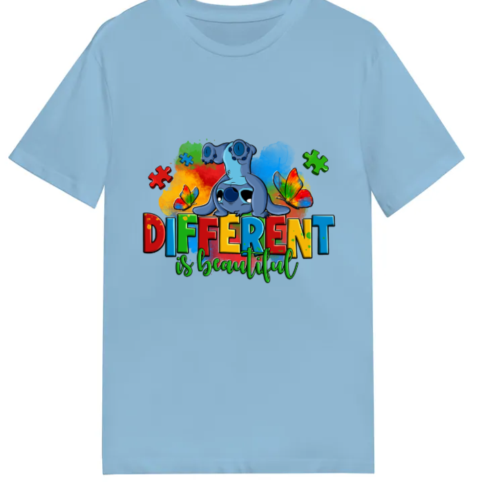 Adult unisex shirts #11 Autism Stitch - Different is Beautiful