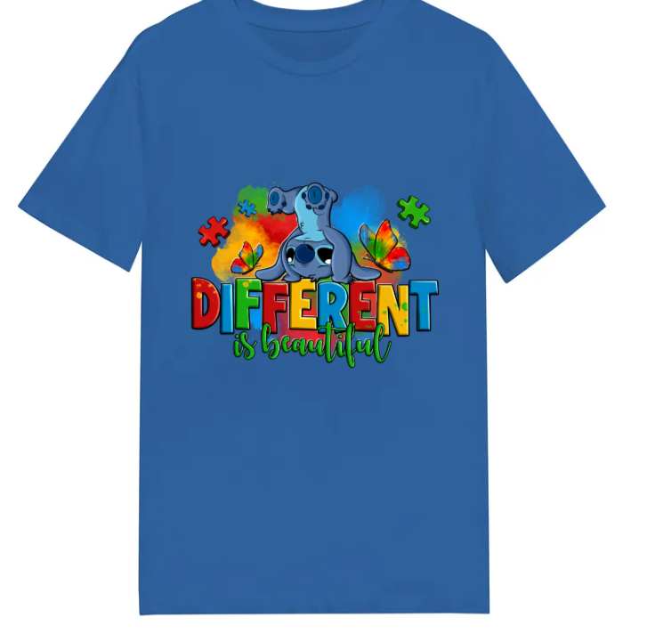 Adult unisex shirts #11 Autism Stitch - Different is Beautiful
