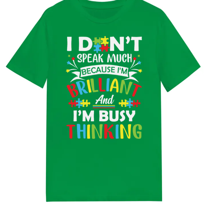 #100 Autism - I don't speak Kids Design Tshirts