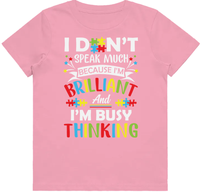 #100 Autism - I don't speak Kids Design Tshirts
