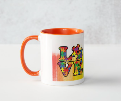 Love Autism mug design