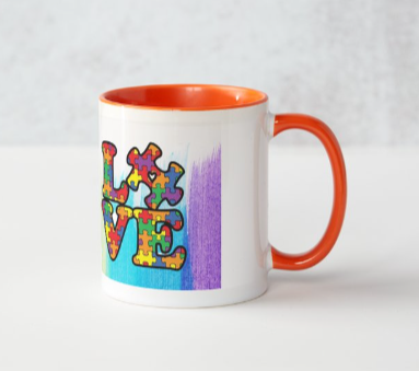 Love Autism mug design