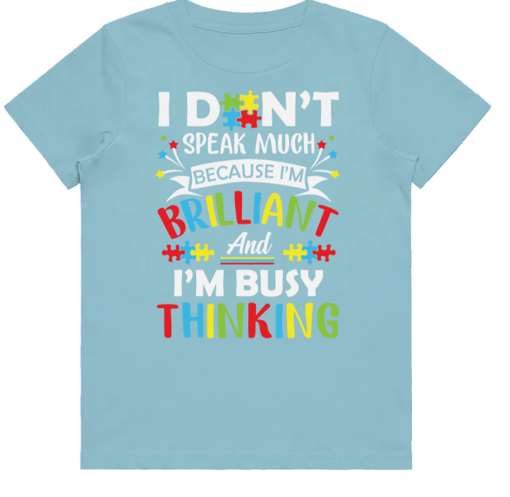 #100 Autism - I don't speak Kids Design Tshirts