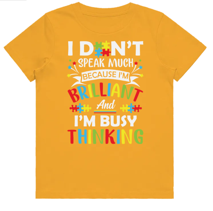 #100 Autism - I don't speak Kids Design Tshirts