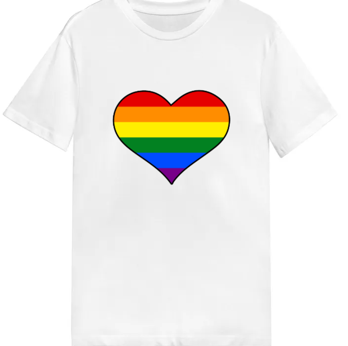 Adult unisex shirt #102 Rainbow heart