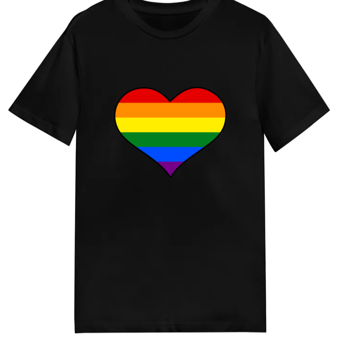 Adult unisex shirt #102 Rainbow heart