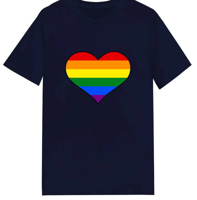 Adult unisex shirt #102 Rainbow heart
