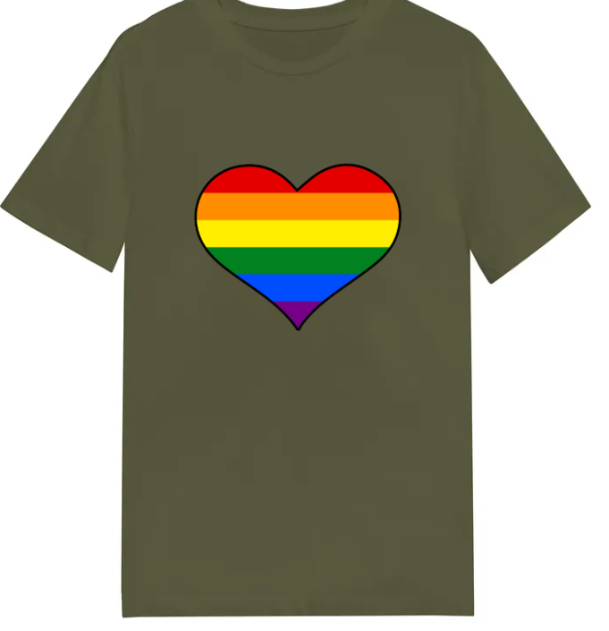 Adult unisex shirt #102 Rainbow heart