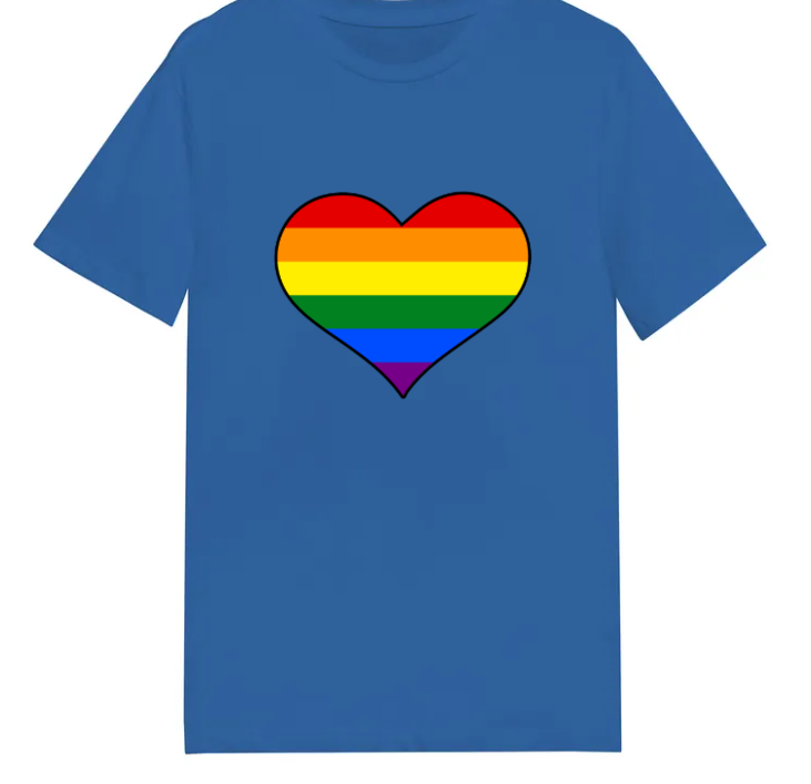 Adult unisex shirt #102 Rainbow heart
