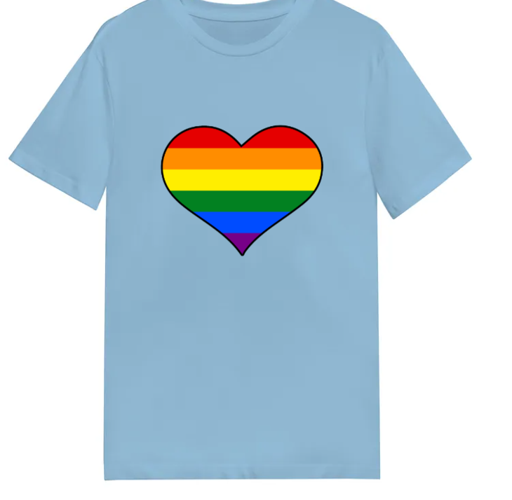 Adult unisex shirt #102 Rainbow heart