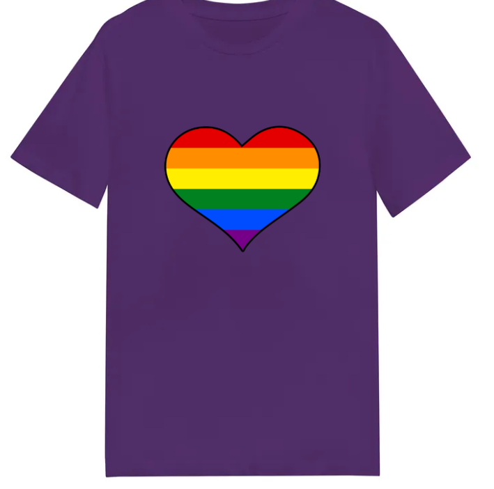 Adult unisex shirt #102 Rainbow heart