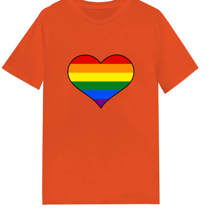 Adult unisex shirt #102 Rainbow heart