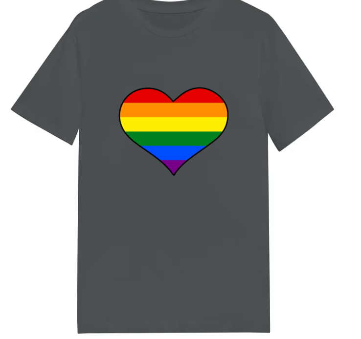 Adult unisex shirt #102 Rainbow heart