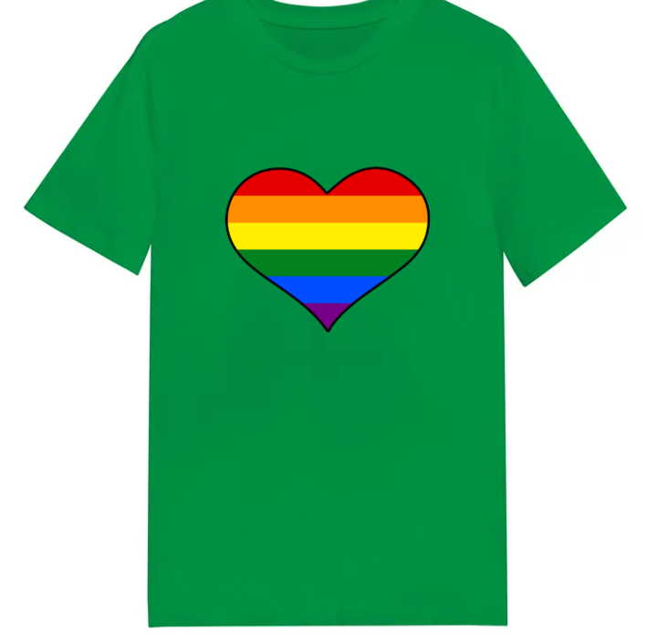 Adult unisex shirt #102 Rainbow heart