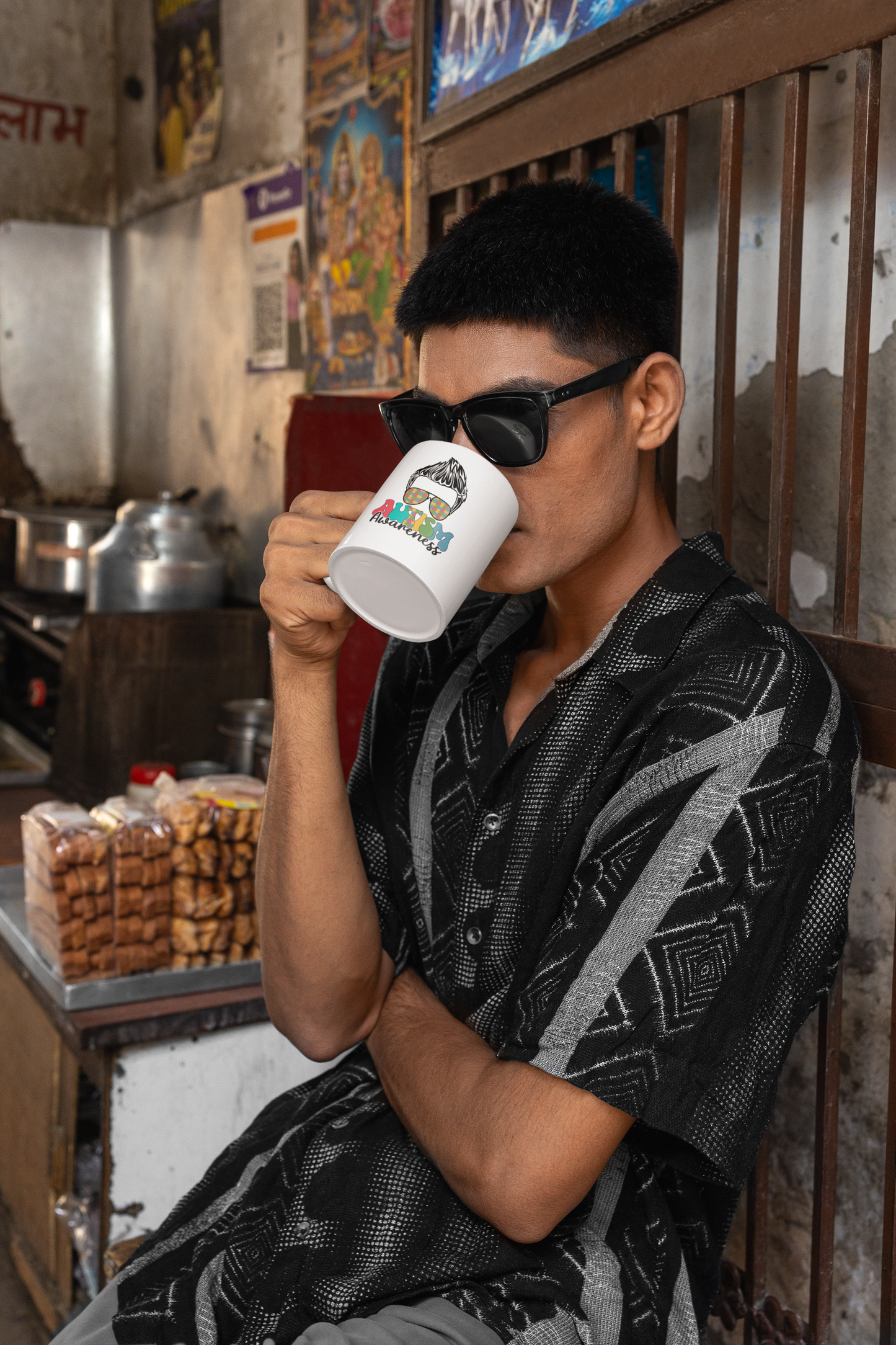 Male Autism mug design