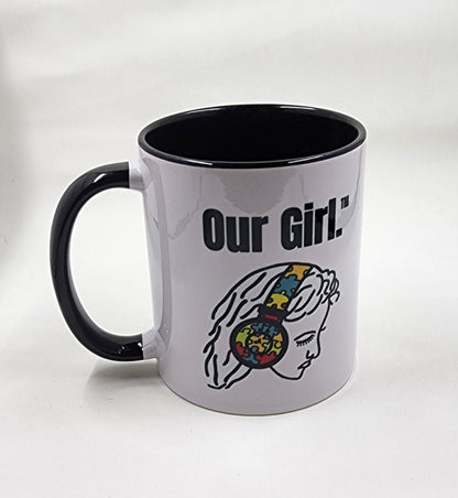 Our Girl Brand- White 30z Ceramic Printed mugs