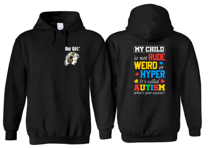 Our Girl Adult Unisex Black Hoodies Printed