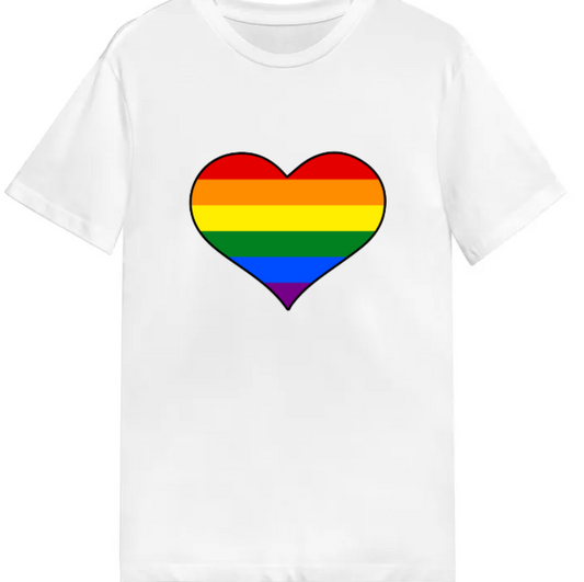 Adult unisex shirt #102 Rainbow heart