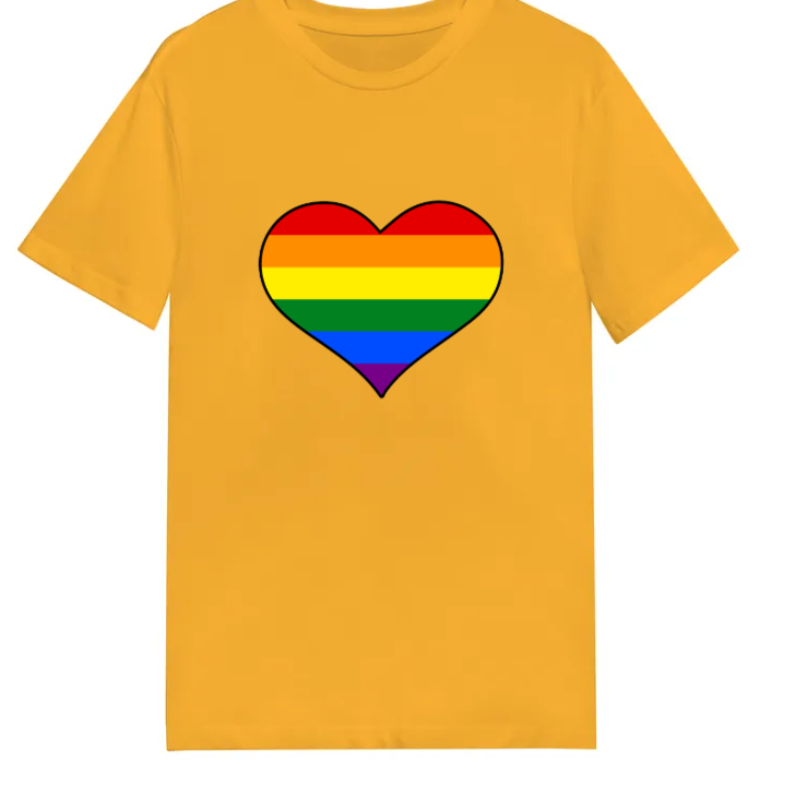 Adult unisex shirt #102 Rainbow heart